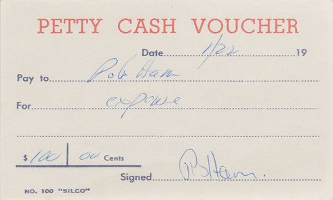 Autographs Signed Four Petty Cash Vouchers Pete