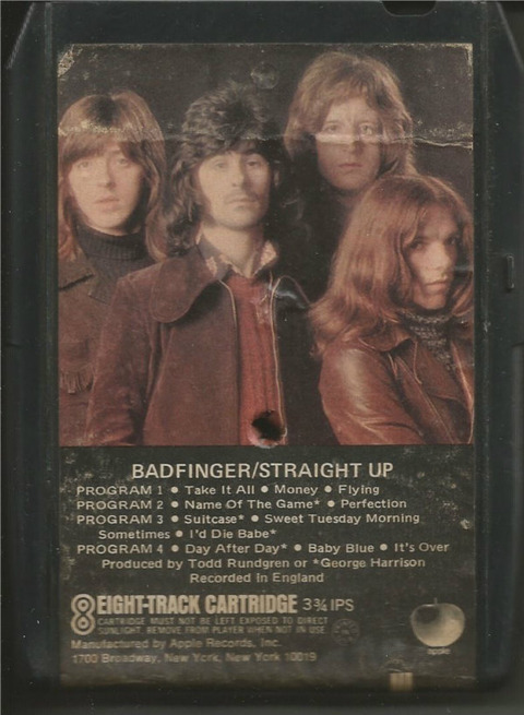Badfinger - Straight Up 8-Track Apple