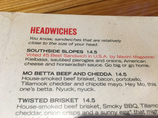 HEADWICHES Menu | Fat Head’s Brewery | Portland