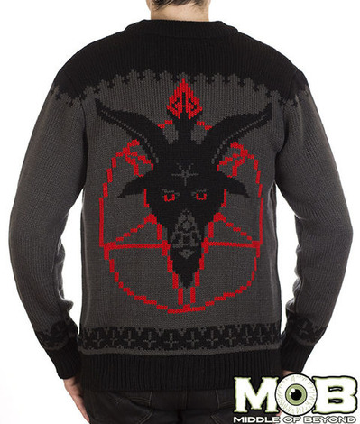 GOAT HEAD PENTAGRAM CARDIGAN BACK