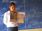 Librarian Reading book in the class