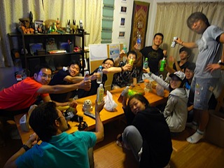 前泊で乾杯