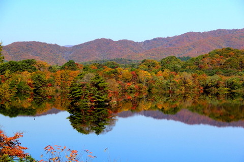 猪苗代湖 紅葉4