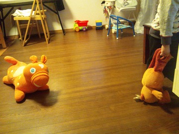 ロディちゃんに乗せてた