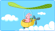 うさぎさんがペダルをこぐ
