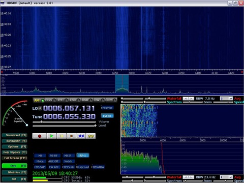 HDSDR Input Sampling Rate設定後