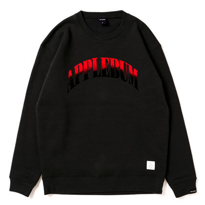 APPLEBUM-GRADATION-LOGO-CREW-SWEAT-BLACK-BLOG1
