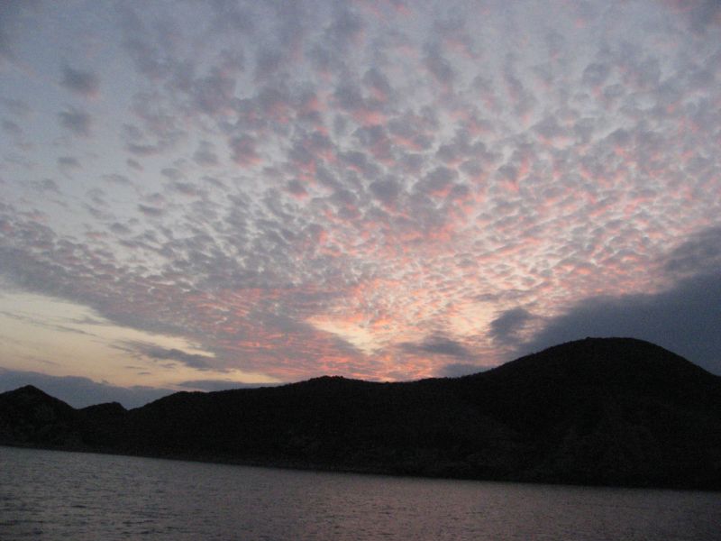 5.伊島港の夕焼け