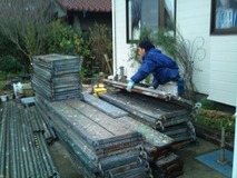 足場解体作業