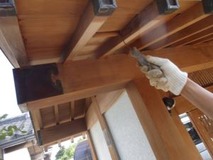 木部着色保護塗料塗布