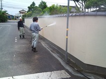 高圧水洗浄作業