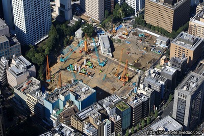東京ワールドゲート 虎ノ門トラストタワーの建設地の空撮