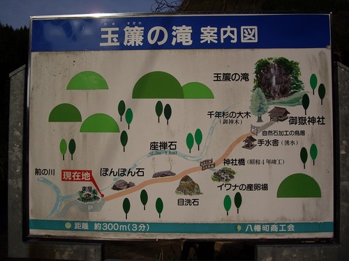 玉簾の滝案内図