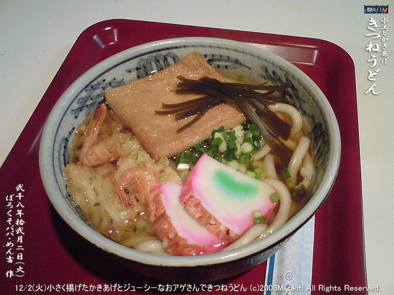 小さく揚げたかきあげとジューシーなおアゲさんでキャツピに好物の「小エビかき揚げきつねうどん」を作って出す@キャツピ&めん吉の【ぼろくそパパの独り言】
▼クリックで1280x960pxlsに拡大します。