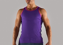 Jam Funk Rib Singlet Mens Purple Front