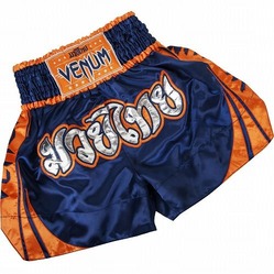 Muay Pam Muay Thai Shorts Navy Orange 1