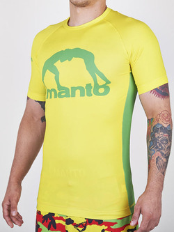 MANTO short sleeve rashguard LOGO yellow 1