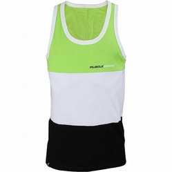MusclePharm Tri-Fold Tank Green White Black 1