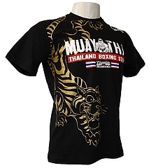 V&M Tシャツ Muay Thai Boxing 黒/ゴールド