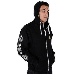 MANTO hoodie full zip EMBLEMS black2