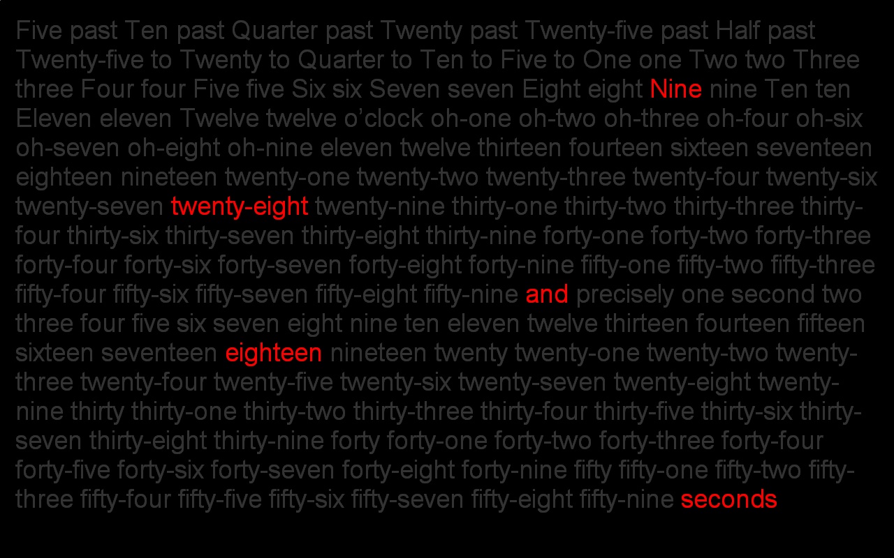 Qlocktwo Screensaver
