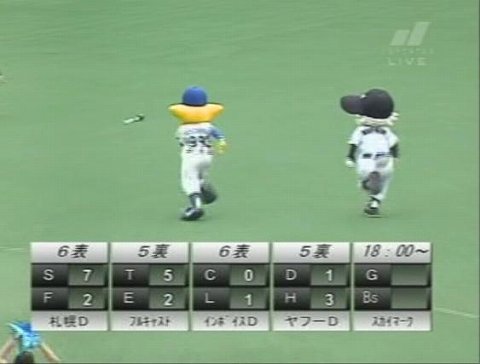 ホッシーと競争するマー君