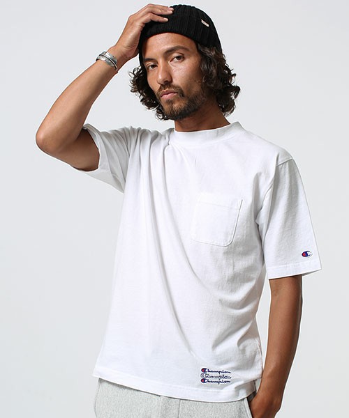 Champion×nano・universe チャンピオン別注半袖モックTee