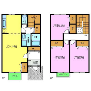 河内長野市上厚西町賃貸/エスポワール間取り