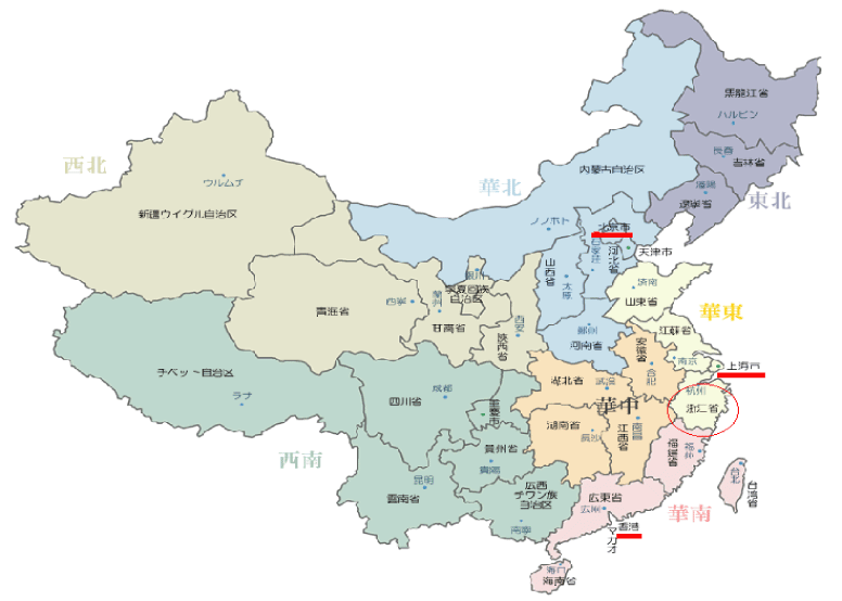 義烏の地図 位置 義烏 巨大卸売市場