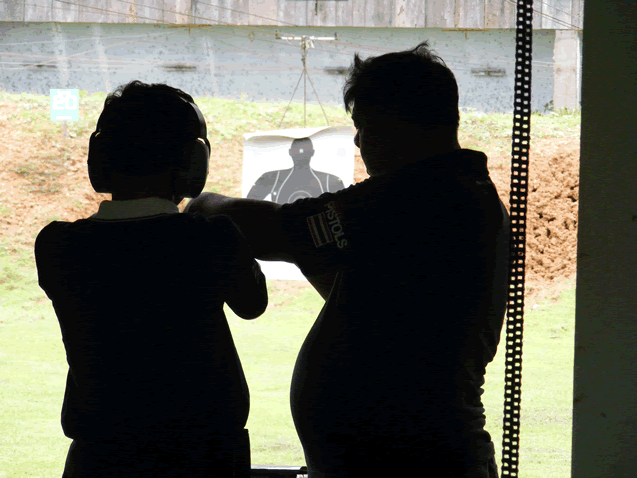 タイ軍士官学校の射撃練習場