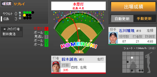 鈴木誠也_2017年_9号ホームラン