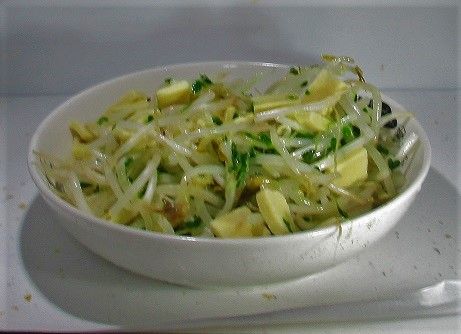 白だしもやし高野豆腐和え