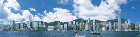 海から香港一望