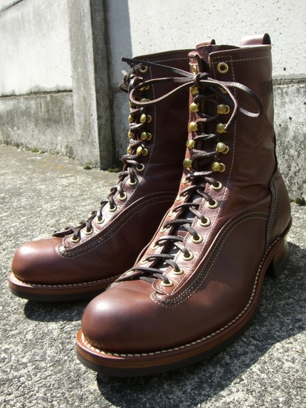 CUSHMAN LOGGER BOOTS #29913 BROWN -02- : BLUE GEAR
