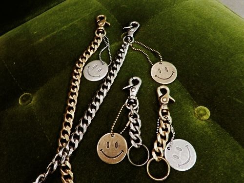 Atease/SMILE WALLET CHAIN&SMILE CHAIN KEY HOLDER : CHARCOAL*GREEN