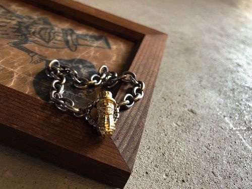 C*G 14th別注 Peanuts Chain Bracelet / K10gold : CHARCOAL*GREEN