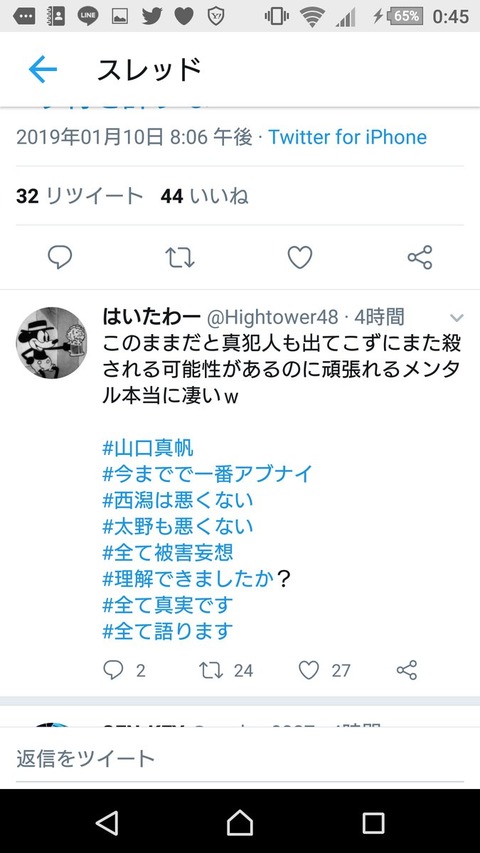 【画像あり】NGTオタ「はいたわー」が山口真帆を脅迫か(現在は鍵垢)