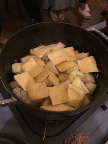 そぼろ煮油揚げ入れる