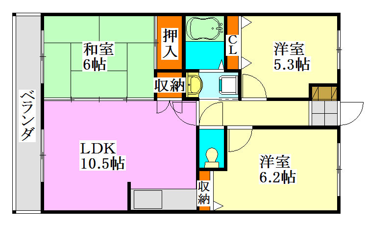 ガーデンテラス2階中部屋