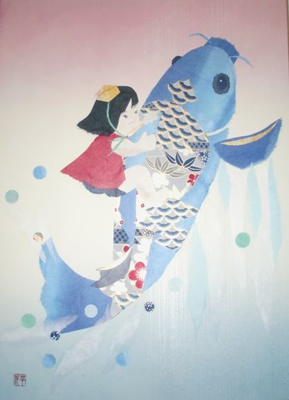 和紙ちぎり絵 : 千代のちぎり絵