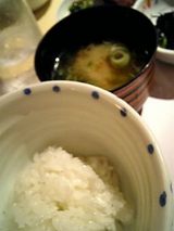 ご飯、味噌汁、芽ひじき@たき下