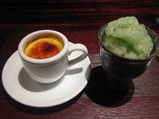 クレームブリュレと大葉ソルベ