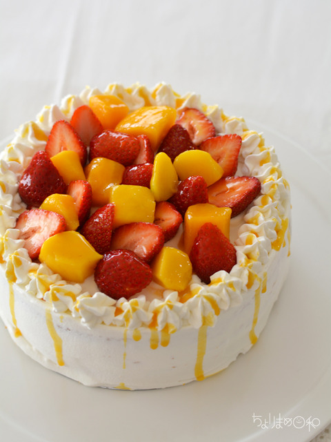 いちごとマンゴーのショートケーキ2