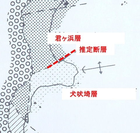君ヶ浜の断層_図解Ed