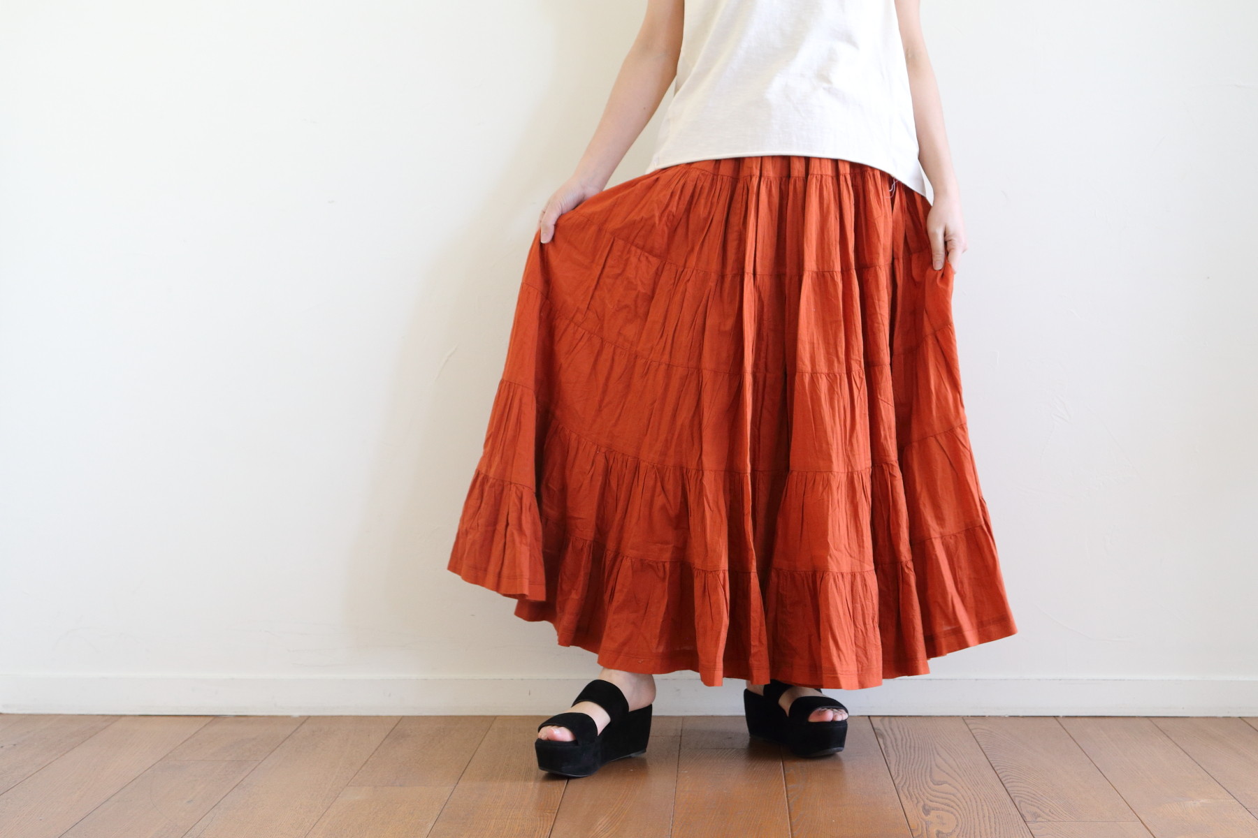 M A R I H A ~ 草原の虹のスカート テラコッタ : CLOSET M A R I H A ~ 草原の虹のスカート テラコッタ : CLOSET