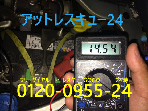 スバル サンバー バッテリー上がりジャンピング作業