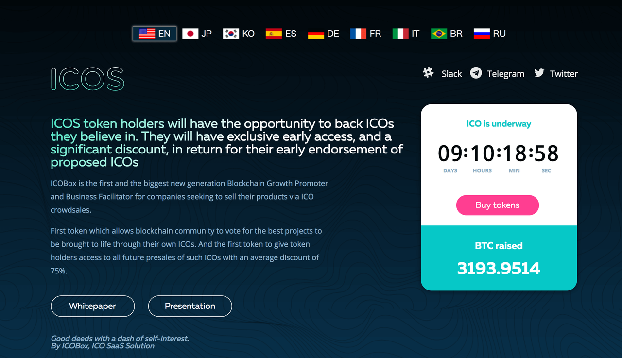 ICOBox: 3,193BTCを調達。ICORatingにより”Positive”の評価