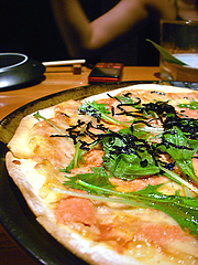 明太子と水菜のピザ