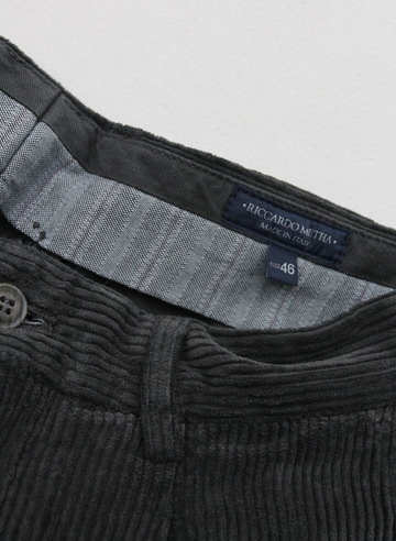 Riccard Metha Corduroy 1 Tuck Wide Trousers GREY (2)