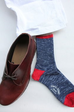 SMALL STONE Socks Cotton Slab Mix Crew NAVY